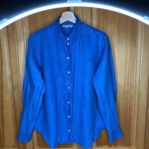 Everland Linen Indigo Button up
